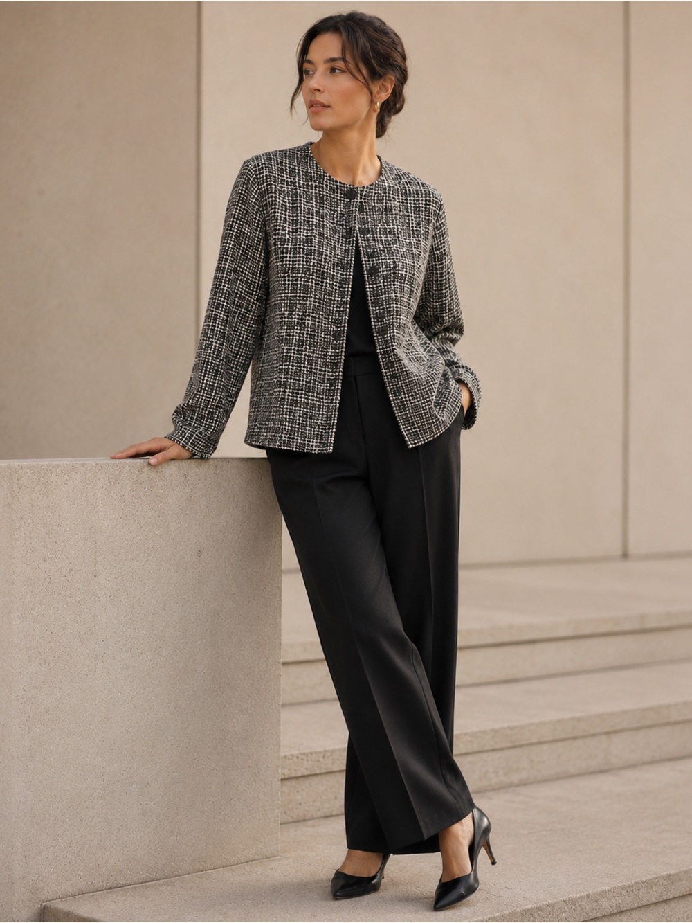 BonWorth Black and White Textured Jacket